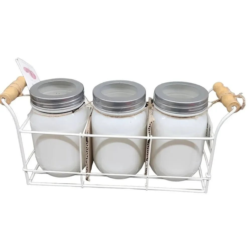 Rae Dunn Set of 3 Easter Candle Jars with Holder Rack Sept 4 2017